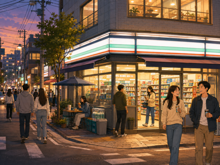 Korean convenience store interior and services