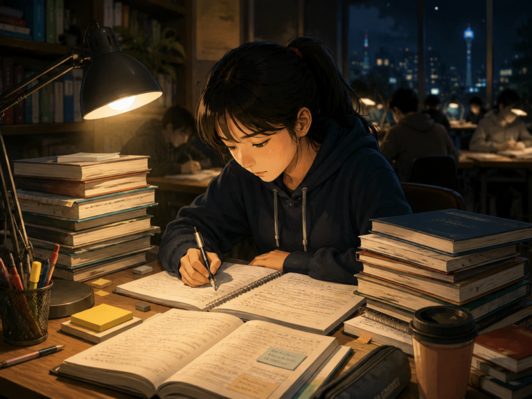 Korean students studying