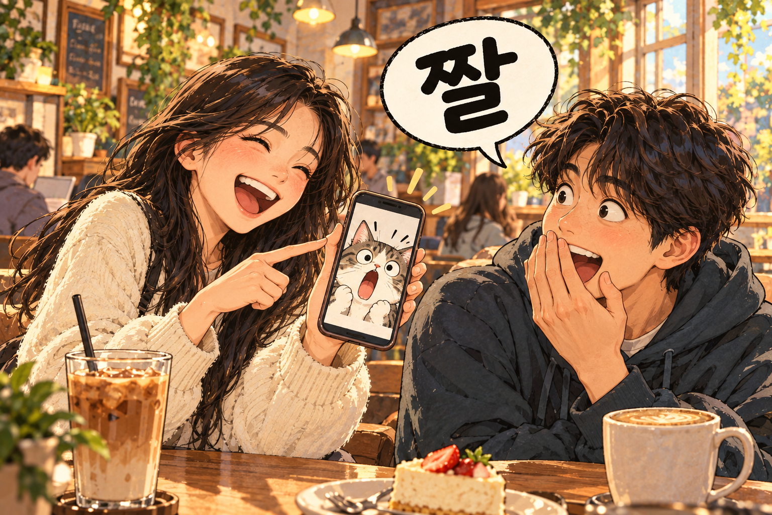 Korean slang 짤 (jjal): A reaction image or short visual clip.