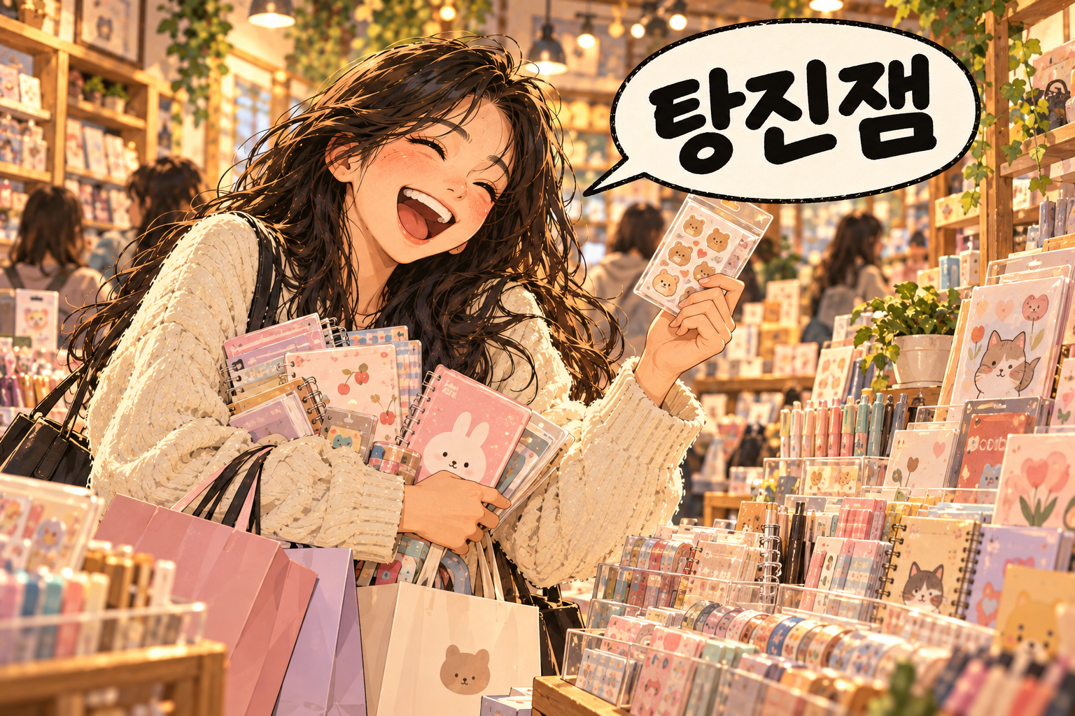 Korean slang 탕진잼 (tangjinjaem): The fun of spending on little treats.