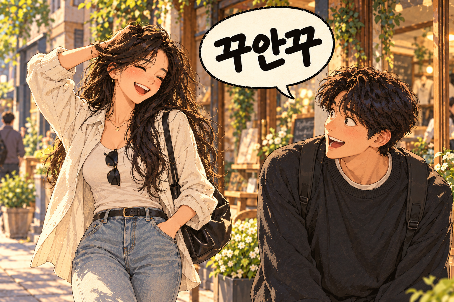 Korean slang 꾸안꾸 (kkuankku): Effortlessly put together.