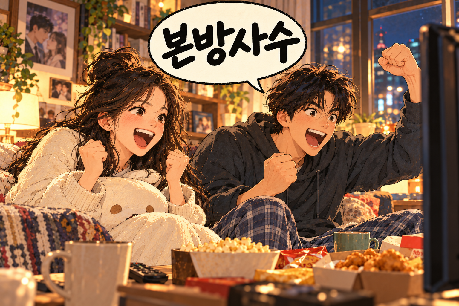 Korean slang 본방사수 (bonbangsasu): Catching the original broadcast live.