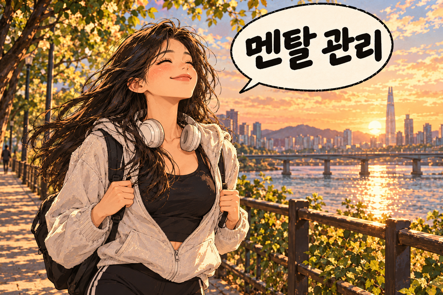 Korean slang 멘탈 관리 (mental gwalli): Looking after your headspace.