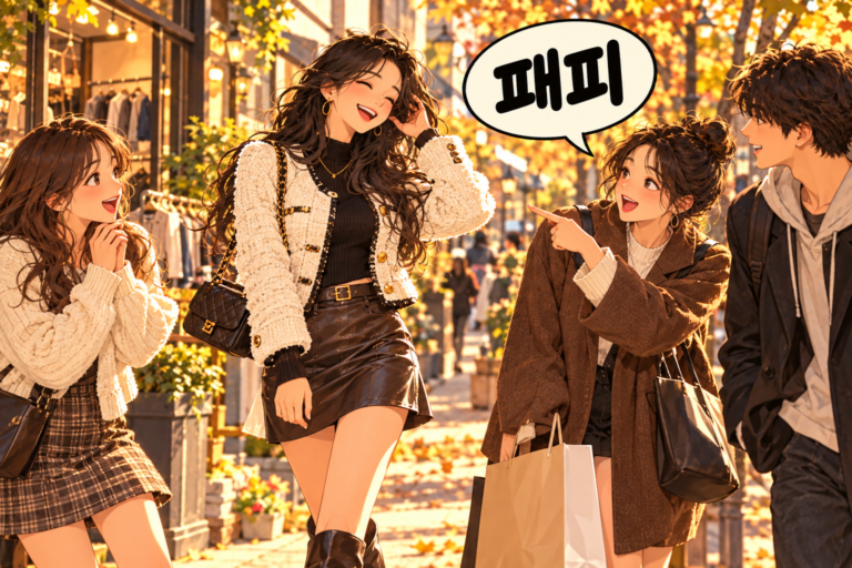 Illustration of Korean slang paepi: A fashion enthusiast.