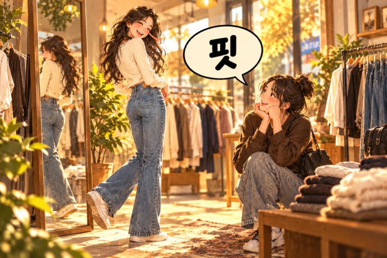 Illustration of Korean slang pit: The fit or silhouette.
