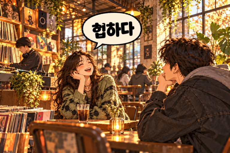 Illustration of Korean slang hiphada: Stylish in an interesting, current way.