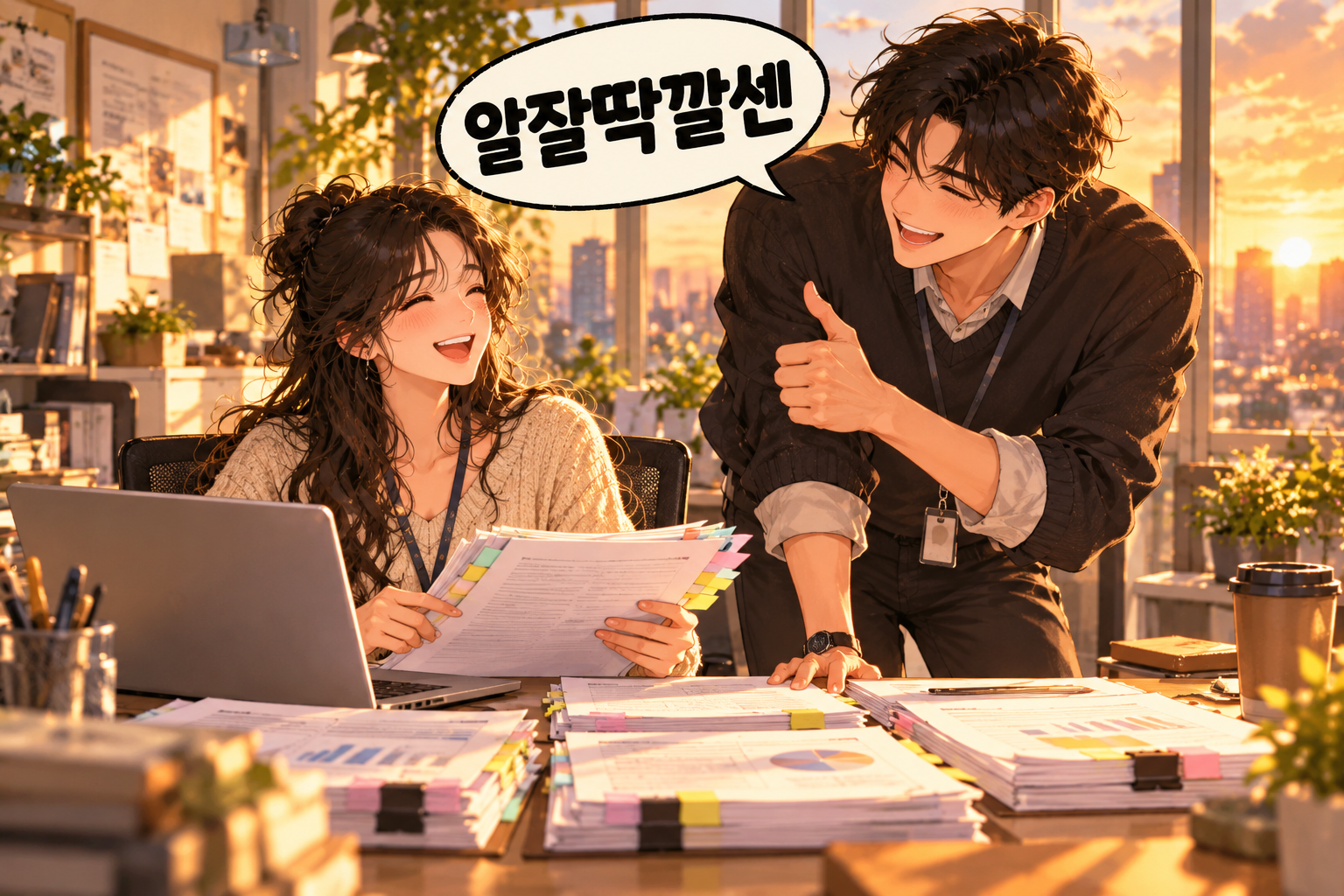 Illustration of Korean slang aljalttakkkalsen: Handle it neatly, with good judgment.