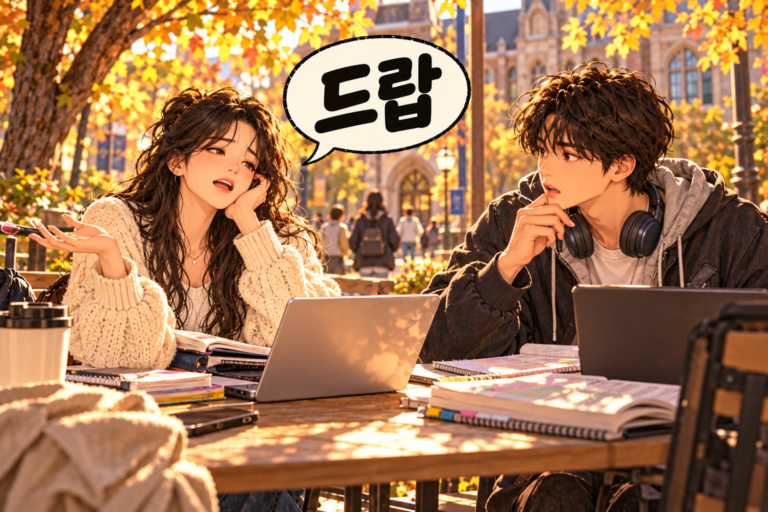 Illustration of Korean slang deurap: Dropping a course.