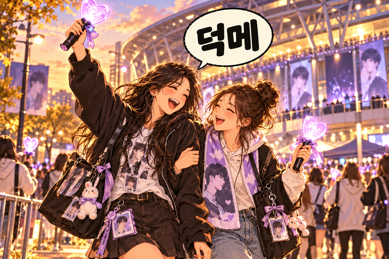 Illustration of Korean slang deongme: A fandom friend.