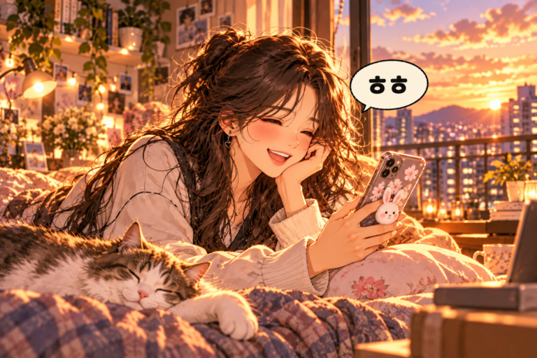 Illustration of Korean Slang 290 ㅎㅎ