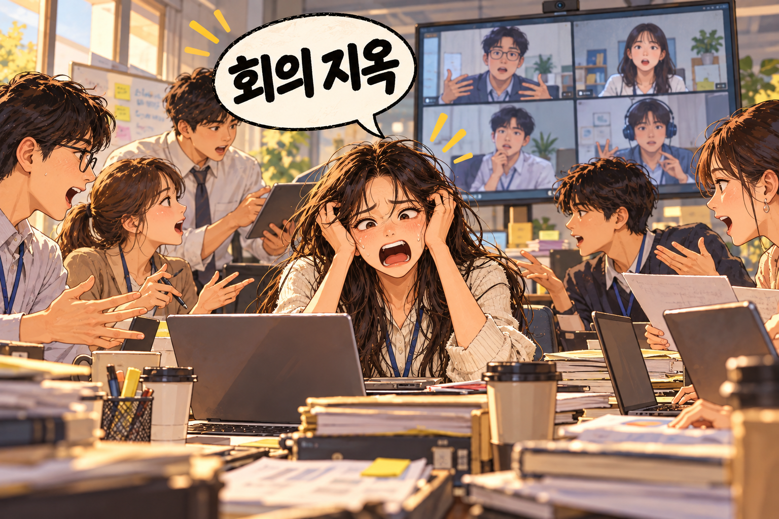 Illustration for Korean slang 짬처리