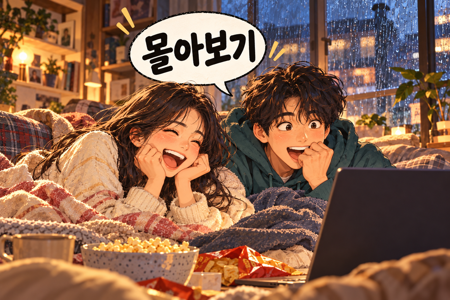 Illustration for Korean slang 몰아보기